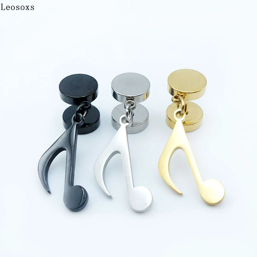

Leosoxs 1 Pcs Creative Fashion Note Pendant Earrings Titanium Steel Hypoallergenic Pendant Earrings Ear Jewelry