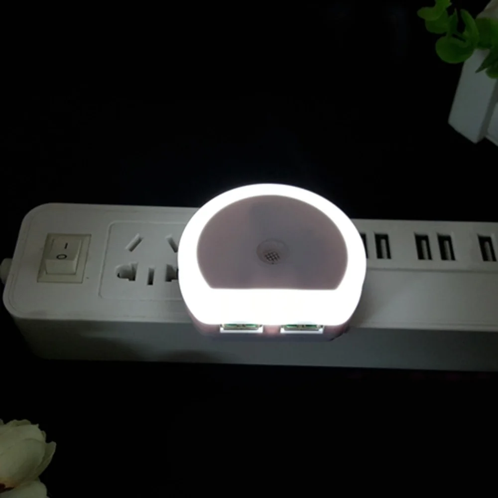 Светодиодный ночник с двойным USB портом датчиком управления освещением