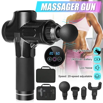 

4200r/min Lcd Electric Muscle Booster Massage Guns Touch Screen Vibration Percussion Massager Body Therapy Deep Tissue Relax