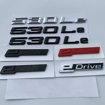 

3D ABS edrive e drive 530le letter Emblem Badge Fender Trunk Car sticker For BMW 5 series new energy power Black chrome Red