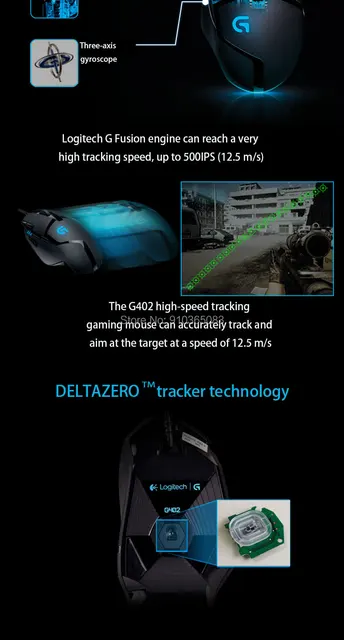 Original Logitech G402 Hyperion Fury Gaming Mouse Optical 4000dpi High  Speed For Pc Laptop Windows 10/8/7 Support Official Test - Mouse -  AliExpress