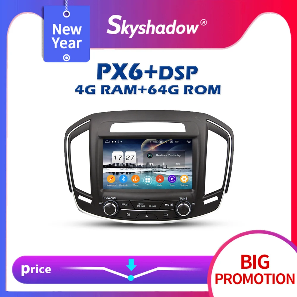 720P PX6 DSP Android 10 0 4G + 64G Автомобильный DVD Плеер GPS Радио RDS Wi-Fi Bluetooth 5 для Buick Regal Opel INSIGINA