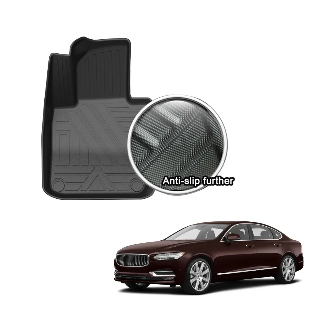 カスタムカー用フロアマットC 30 C 70 S 40 S 60 S 80 S 90 V 40 V 50 V 60 XC 40 XC 60 XC 70 XC 90滑り止め防水レザーカーペットフルセットオレンジ | カーマット カスタムカーフロアマット ボルボ用 C30用 C70用