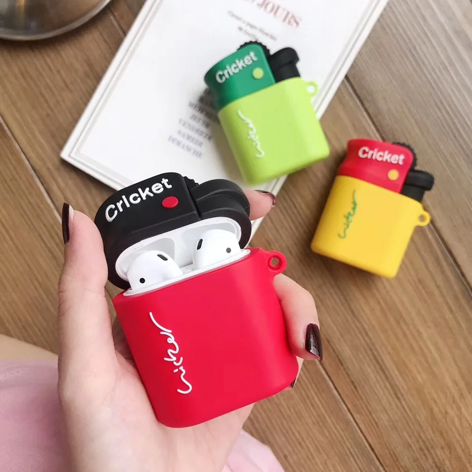 

For AirPods Case 3D Personality Stereo Funny Q Version Lighter Earphone Case For Airpods 2/i10/i11/i12 TWS Protect Cover