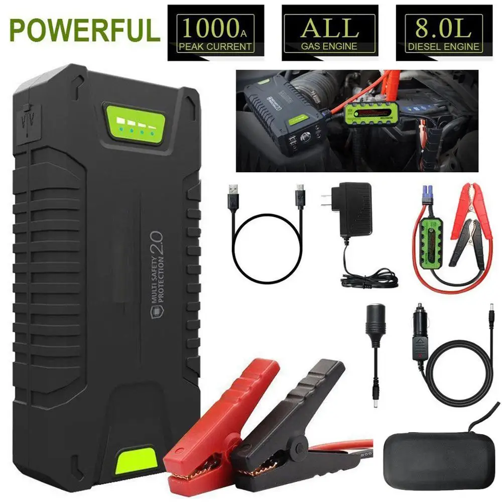 20000Mah 1000A автомобильный стартер аккумулятор 12V Power Bank с сумкой Авто Buster