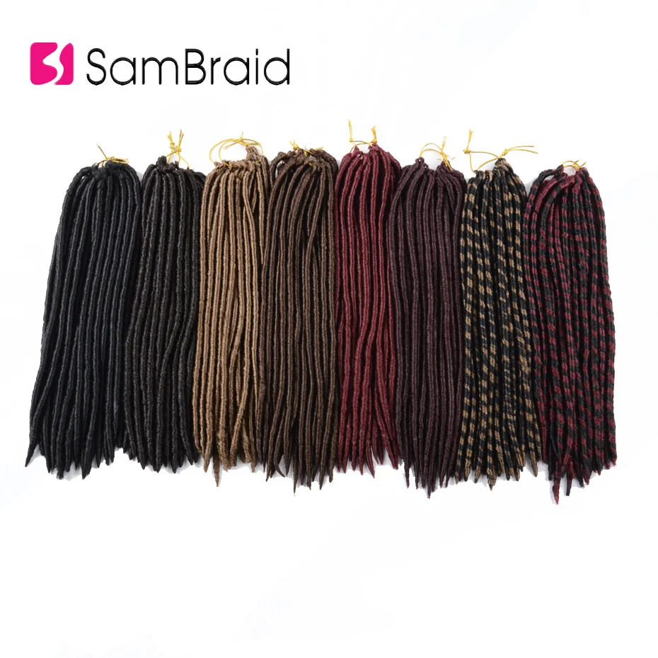 SAMBRAID крючком оплетка Faux locs синтетические волосы для наращивания оплетка 18 дюймов крючком волосы Омбре Brading волосы 20 прядей/упаковка