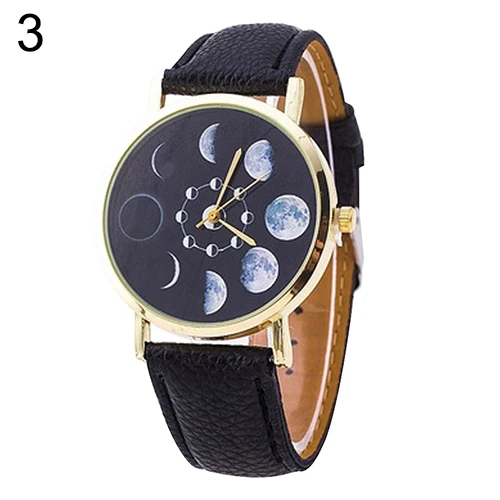 Unisex Moon Phase Astronomy Space Watch Cinturino In Ecopelle Orologio Da Polso Al Quarzo Nuovo Abito Da Donna Orologi Regalo Di Lusso
