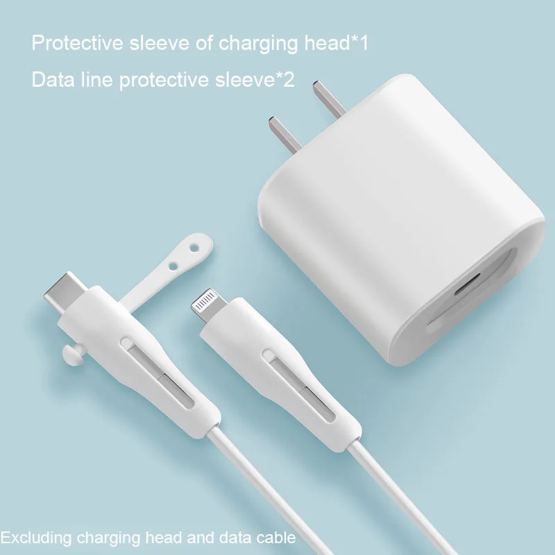 Cable Protector For iPhone 12 Fast Charging 18/20W Charger Head Protector USB Data Cable Line Protection Sleeve Cable Protective usb transfer cable Cables & Adapters