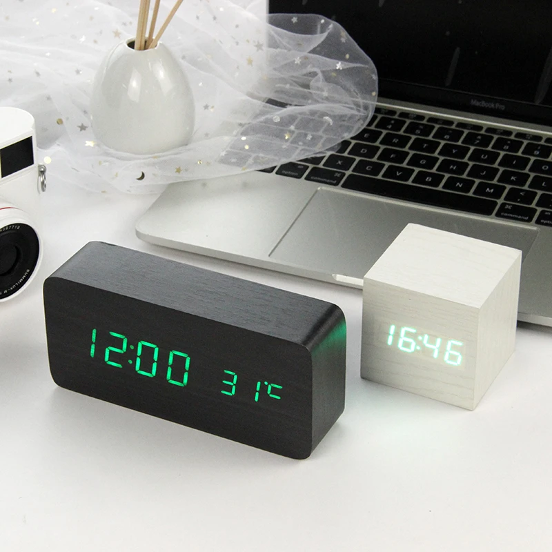 USBAAA Powered LED Wooden Alarm Clock WatchTable Clocks Voice Control Digital Wood Despertador Electronic Desktop Table Decor NO.#10 USBAAA Powered LED Wooden Alarm Clock WatchTable Clocks Voice Control Digital Wood Despertador Electronic Desktop Table Decor NO.#10
