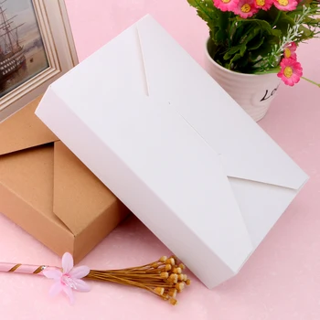 

20pcs New Design Brown Envelope Style Kraft Paper Box White Carton Cardboard Box For Candy Cookies Packaging Gift Box Christmas
