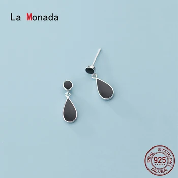

La Monada Waterdrop Woman Earrings Silver Korean Stud Earrings Female Silver 925 Jewelry Women Earrings Hanging Minimalist Black