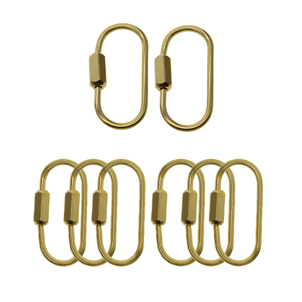 2/6x Oval Ring Screw Locking Mini Carabiner Clip Key Chain Key Rings Holders
