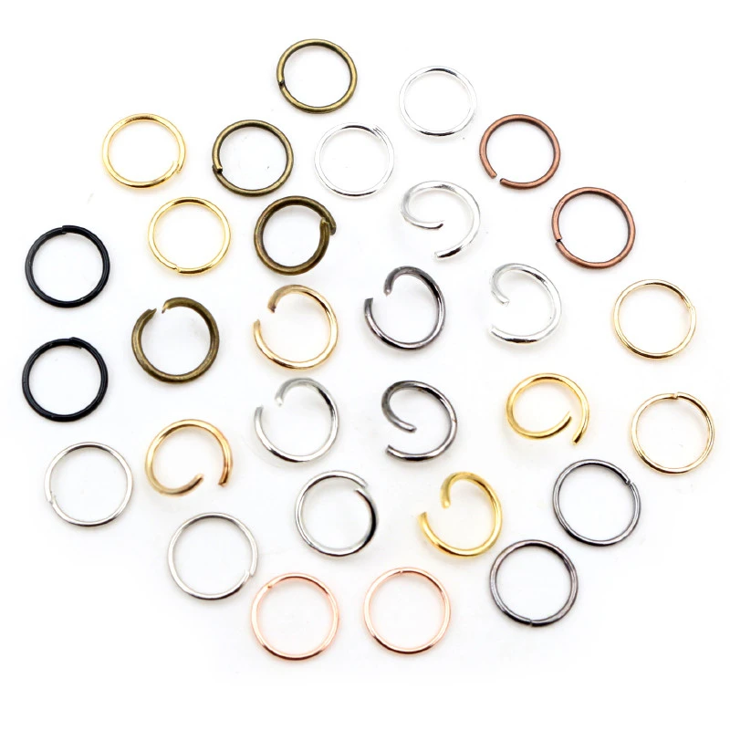 200pcs 3/4/5/6/7/8/10mm Metal DIY Jewelry Findings Closed/Open Single Loops Jump Rings & Split Ring for jewelry making