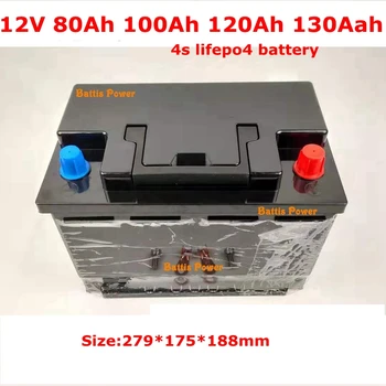 

lithium 12V 12.8v 120AH 100Ah 80Ah 130Ah lifepo4 battery deep cycle for 1200W boat inverter subwoofer golf cart +10A Charger