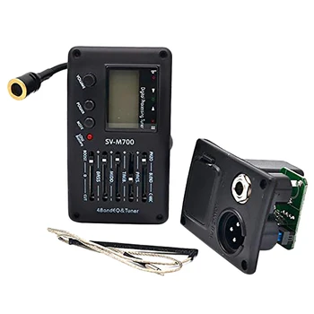 

NEW-SV-M700 4 Band Acoustic Guitar EQ Equalizer with Tuner and Microphone Guitar Pickups for Folk Guitar