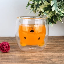 3D Творческий Стекло чашка панда инновационные пива 2-х уровневые термостойкие двойными стенками Кофе чашка утро стакан для молока стаканы для сока