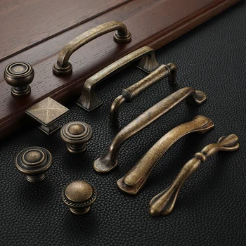 FCFC Furniture Handle Antique Vintage Drawer Cabinets Knobs Handles Door Pulls Cupboard Handles Kitchen Pull Furniture