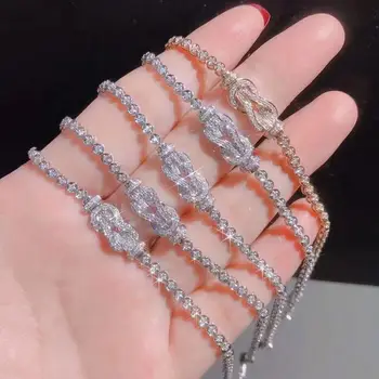 

fashion 925 sterling silver lucky 8 bracelet zircon horseshoe bracelet france pairs jewelry