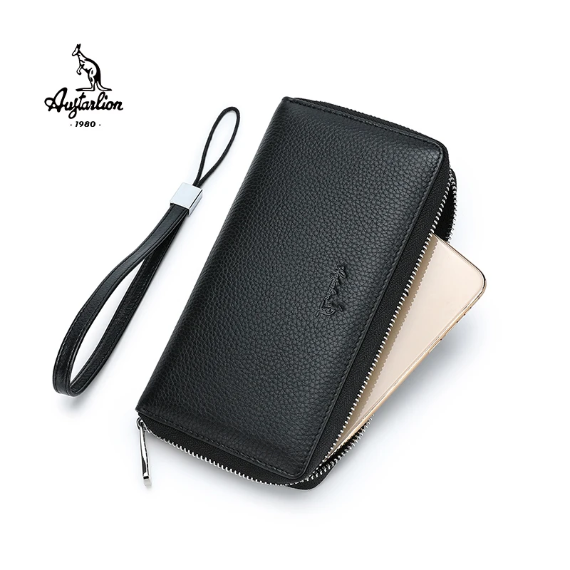 

Zipper Wallet Men Business Male Wallet Coin Luxury Brand Men Wallet Long Men Purse Wallet Male Clutch Genuine Leather AUGTARLION