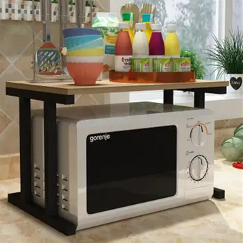 

Microwave Oven Shelf Layer 2 Kitchen Receive Seasoning Oven Console Rice Cooker Double Storage