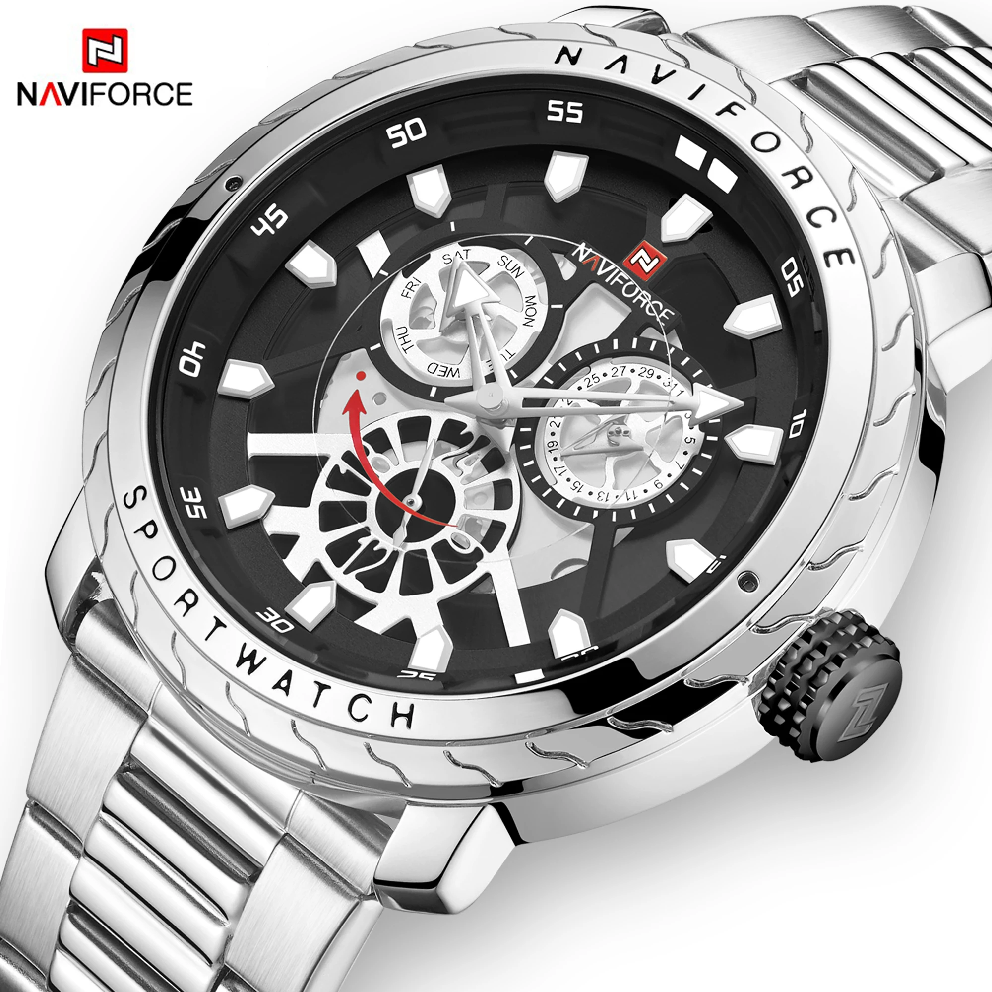 

NAVIFORCE 9158 Top Brand Men Watches Mens Full Steel Waterproof Casual Quartz Date Clock Male Wrist Watch Relogio Masculino 2019