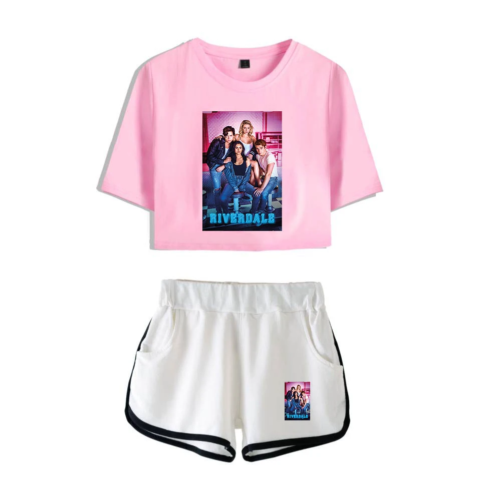

South Side Serpents Harajuku TV Cool Printed Riverdale Two Piece Sets Shorts+Short Sleeve T-shirt Casual Kpop Women Sets Summer