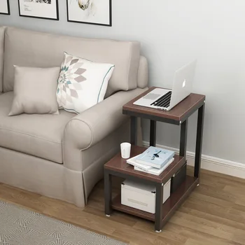 

3 Tier End Table With Storage Side Sofa Shelves Small Bookcase Accent Furniture