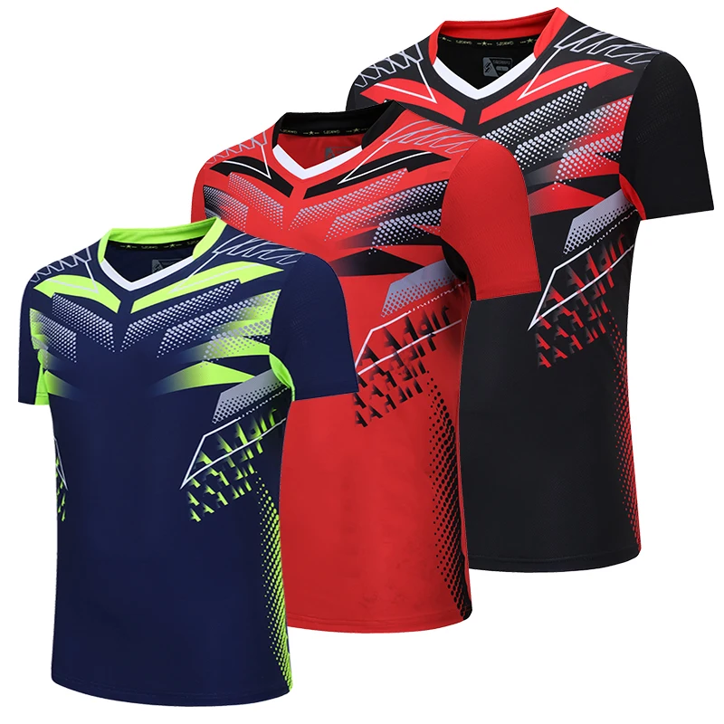 Men Sports Badminton Tennis Shirts Quick Dry