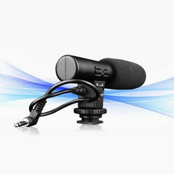 

3.5mm SHOOT Stereo Camera Microphone VLOG Photography Interview Digital Video Recording Microphone for Nikon Canon DSLR Camera