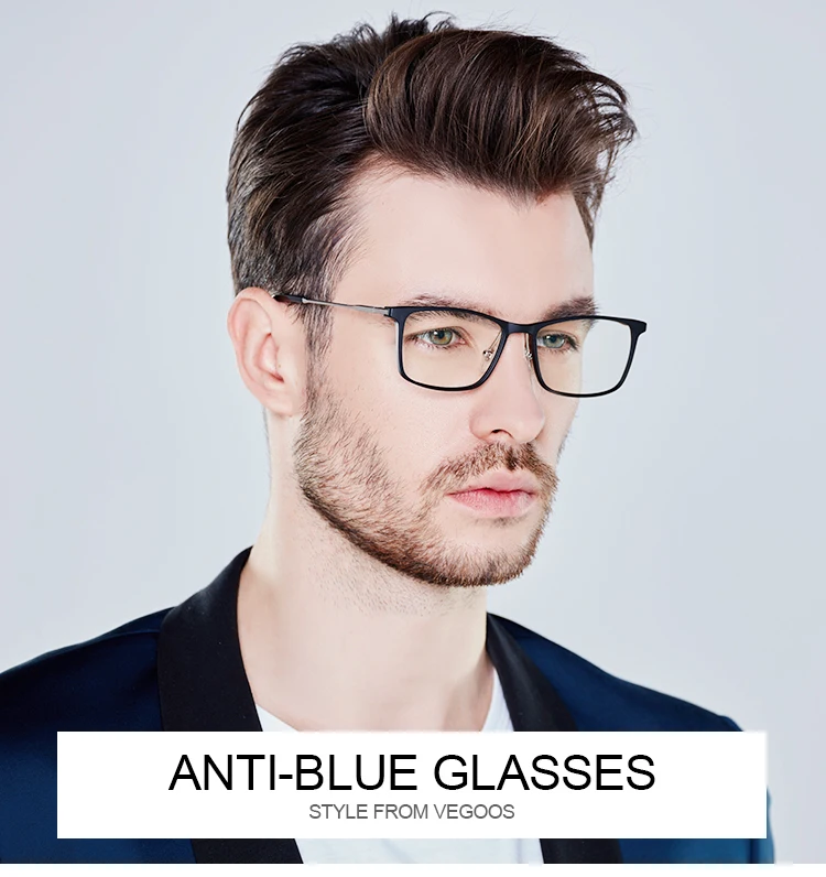 VEGOOS, синий светильник, блокирующие очки для женщин и мужчин, анти-напряжение глаз, классические квадратные очки ботаника, рамка для компьютерных игр#5107