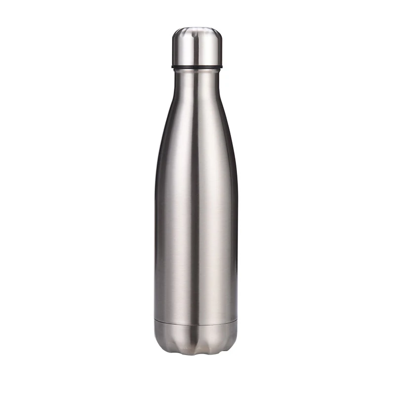 500 мл бутылка для воды высокого качества из нержавеющей стали с двойными стенками с вакуумной изоляцией герметичная гидрофляжка для воды природное снаряжение для походов - Цвет: silver