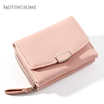 

Multi-function Style 3 Folds Womens Wallets and Purses Square Short Zipper Slim Credit Card Cover Purse Luxury Design 2020 New