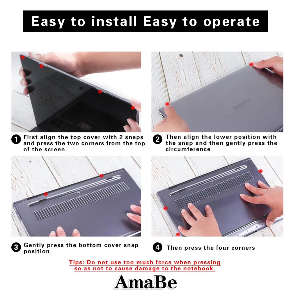 capa para portátil para huawei matebook preto fosco casca dura