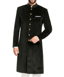 2021 Latest DesignJacket Pants Men Black Velvet Long Coats Wedding Grooms Dinner Party Men's Blazer(Jacket+White Pants) 1