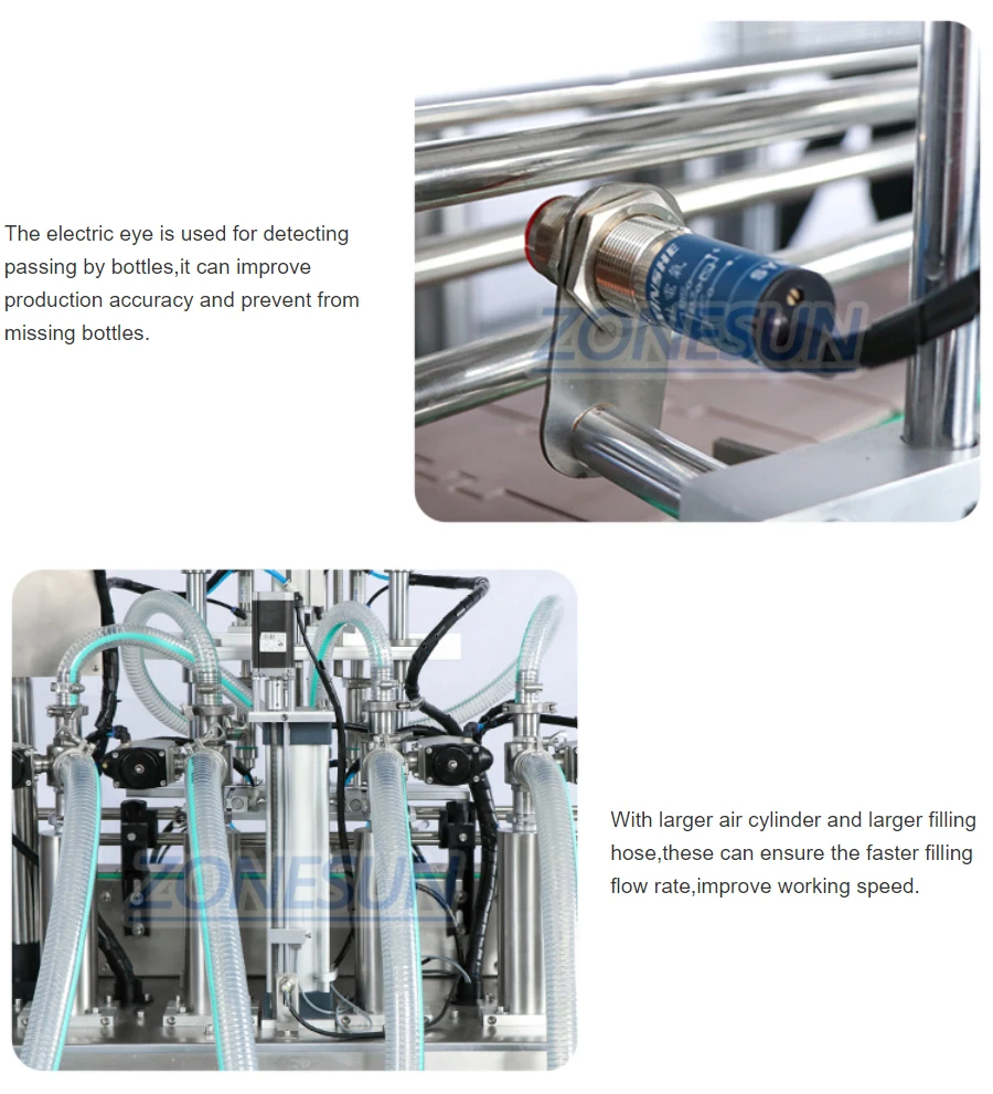 ZONESUN ZS-YT4TZ Automatic 4 Nozzles Piston Liquid Filling Machine