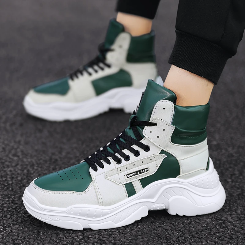 

OLOMM High help New product Hot Sale Men's Casual Shoes Pu Leathable Comfortable Outdoor Men Fashion Sneakers High Quality Shoes