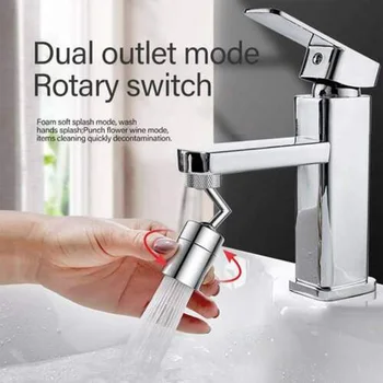 

Universal Splash Filter Faucet 720 Degrees Rotating Water Outlet Switch Bathroom Basin Kitchen Tap Extender Bubbler