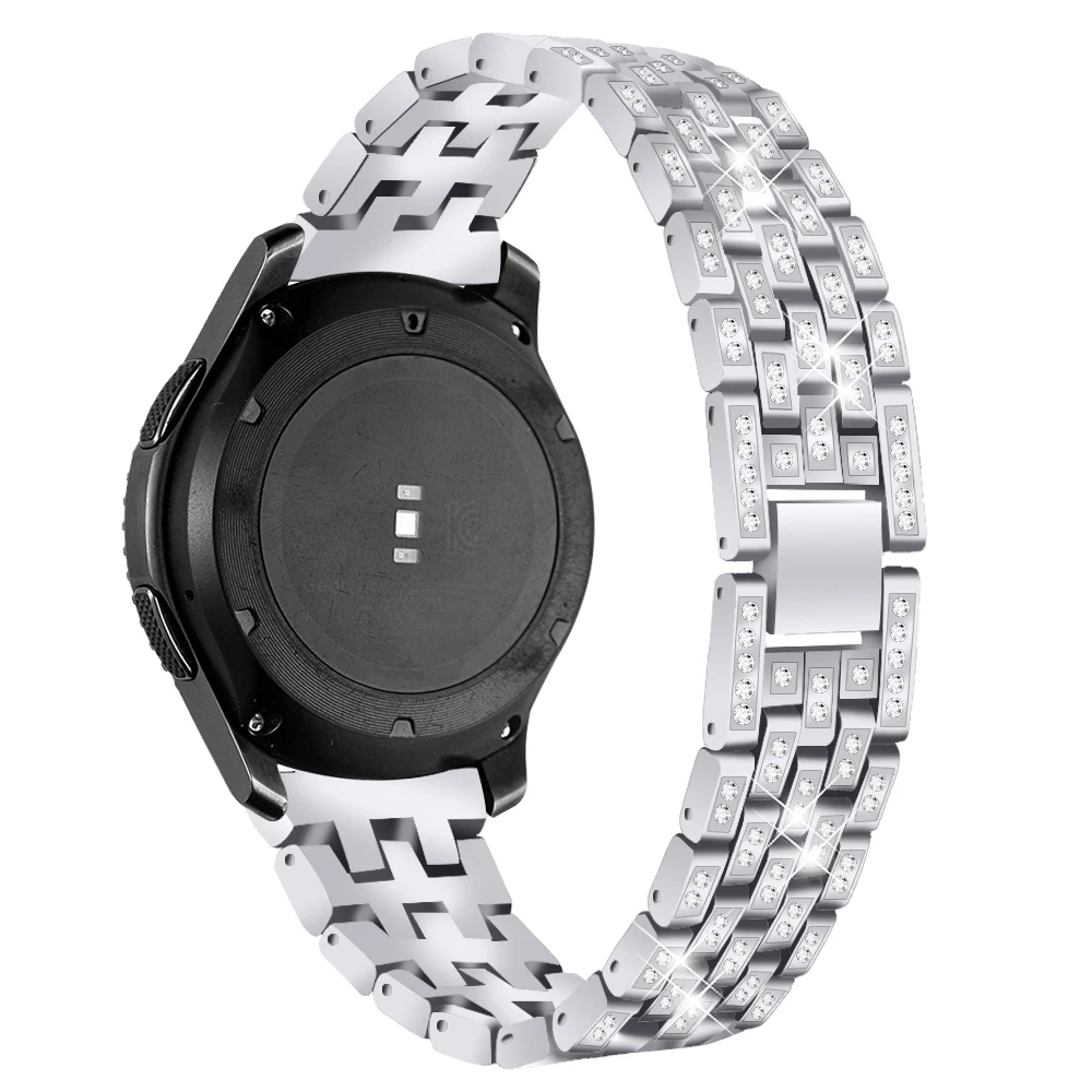 Ремешок для часов из нержавеющей стали для Xiaomi Huaimi Amazfit GTR GTS Stratos, роскошный ремешок для часов Amazfit Bip Bit Youth Lite, часы - Цвет ремешка: Silver