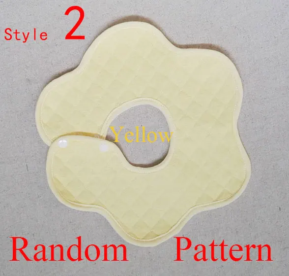 YellowRandomPattern2 Водонепроницаемый мультфильм новорожденных милые детские нагрудники хлопок случайный шаблон толстый Малыш Дети слюнявчик полотенце младенческой Burp кормления детский Слюнявчик - Цвет: YellowRandomPattern2