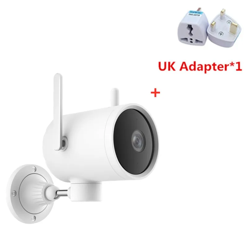 add UK adapter Xiaomi Smart camera, беспроводная, 270 °, 1080 P, наружная, внутренняя, wifi, веб-камера, AI Detection, H.265, IP66, ночное видение, голос с приложением Mijia - Цвет: add UK adapter