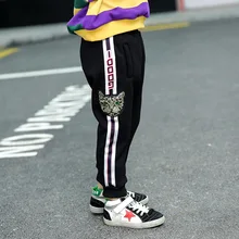 Детские брюки г. Весенние новые стильные свободные спортивные штаны для мальчиков спортивные штаны для девочек повседневные брюки голова кота