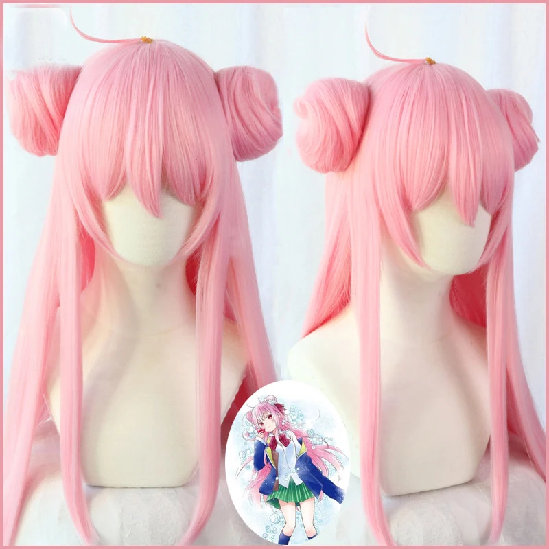 

happy sugar life Matsuzaka Satou cosplay wigs 80cm long straight heat resistant synthetic hair for women girls anime wig pink