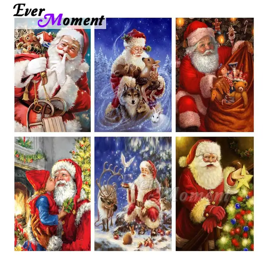 Ever Moment Алмазная картина Санта-Клаус зимние полностью квадратные дрели мозаика