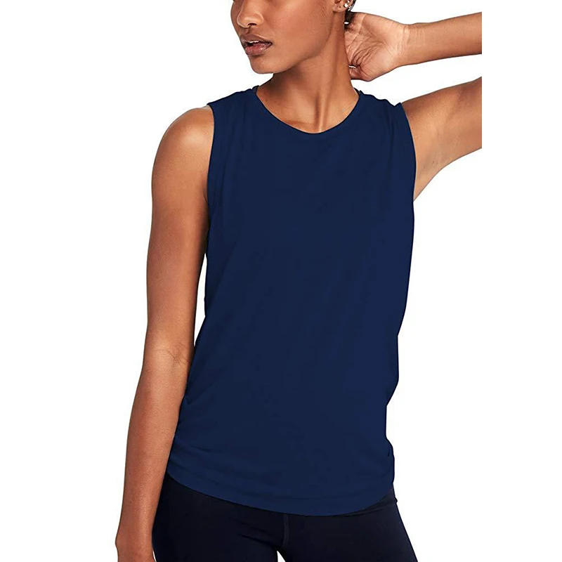 Женская гимнастическая майка без рукавов для йоги сетчатая одежда для фитнеса спортивная женская футболка для тренировок Спортивная одежда для бега рубашки для йоги - Цвет: Navy1