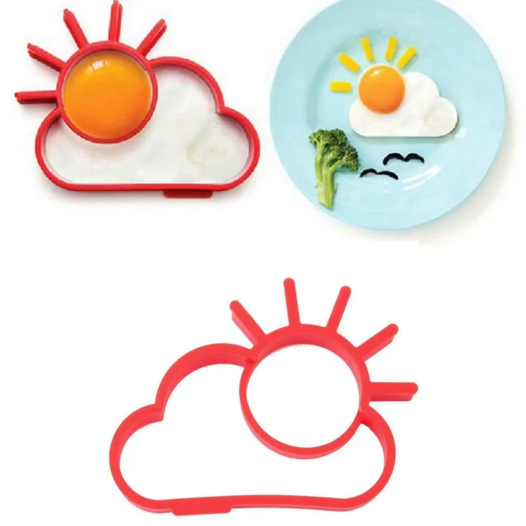 

Red Egg tool Creactive Durable Heat Resistant Geometric Shape Egg Mold Ring Omelette Ring Kitchen Tool