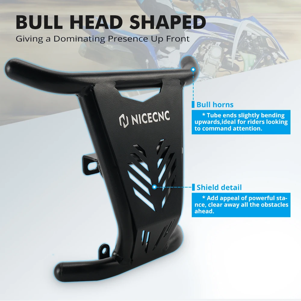 NiceCNC ATV Black Front Bumper Grab Bar Protector Cover Guard Aluminum For Yamaha Raptor 700 700R 2016-2021 2020 2019 2018 2017 NiceCNC ATV Black Front Bumper Grab Bar Protector Cover Guard Aluminum For Yamaha Raptor 700 700R 2016-2021 2020 2019 2018 2017