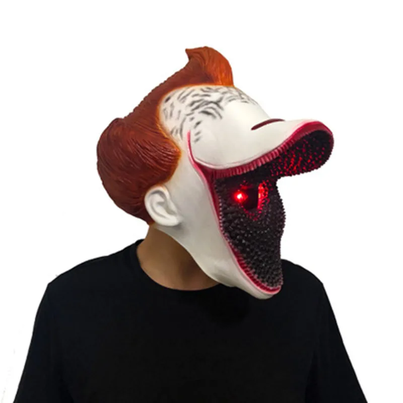 Movie It Chapter Two 2 светодиодный Джокер маска пеннивайза Стивен Кинг ужас, Костюмированная вечеринка латекс светодиодные маски шлем открытый рот клоун Хэллоуин