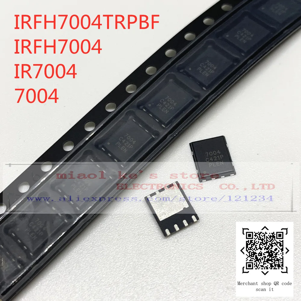 [10 шт.] 100% Новый оригинальный: IRFH7004TRPBF IRFH7004 IR7004 7004 - MOSFET N-Channel 40V 100A PQFN 5X6/8-PQFN(5x6) |