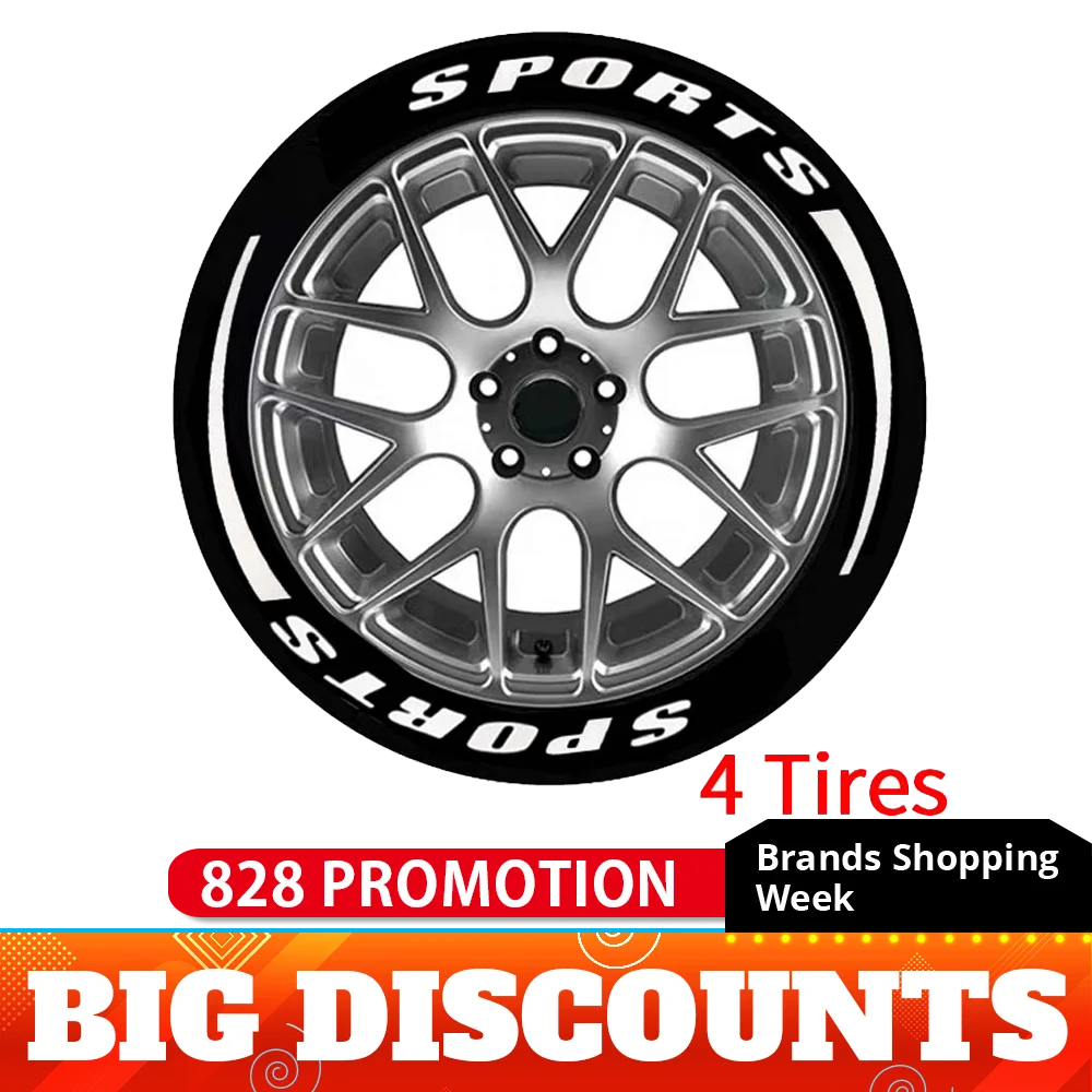 

Car Sticker Tire Lettering Tuning 3D Tire Wheel Sticker Custom Letras Llantas Sports Decoration Stickers Decals Car Accessories