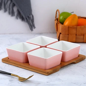 

Japanese Creative Tableware Divider Candy Ceramic Combination Plate Household Dried Fruit Seasoning Four Grid Refreshment Plate